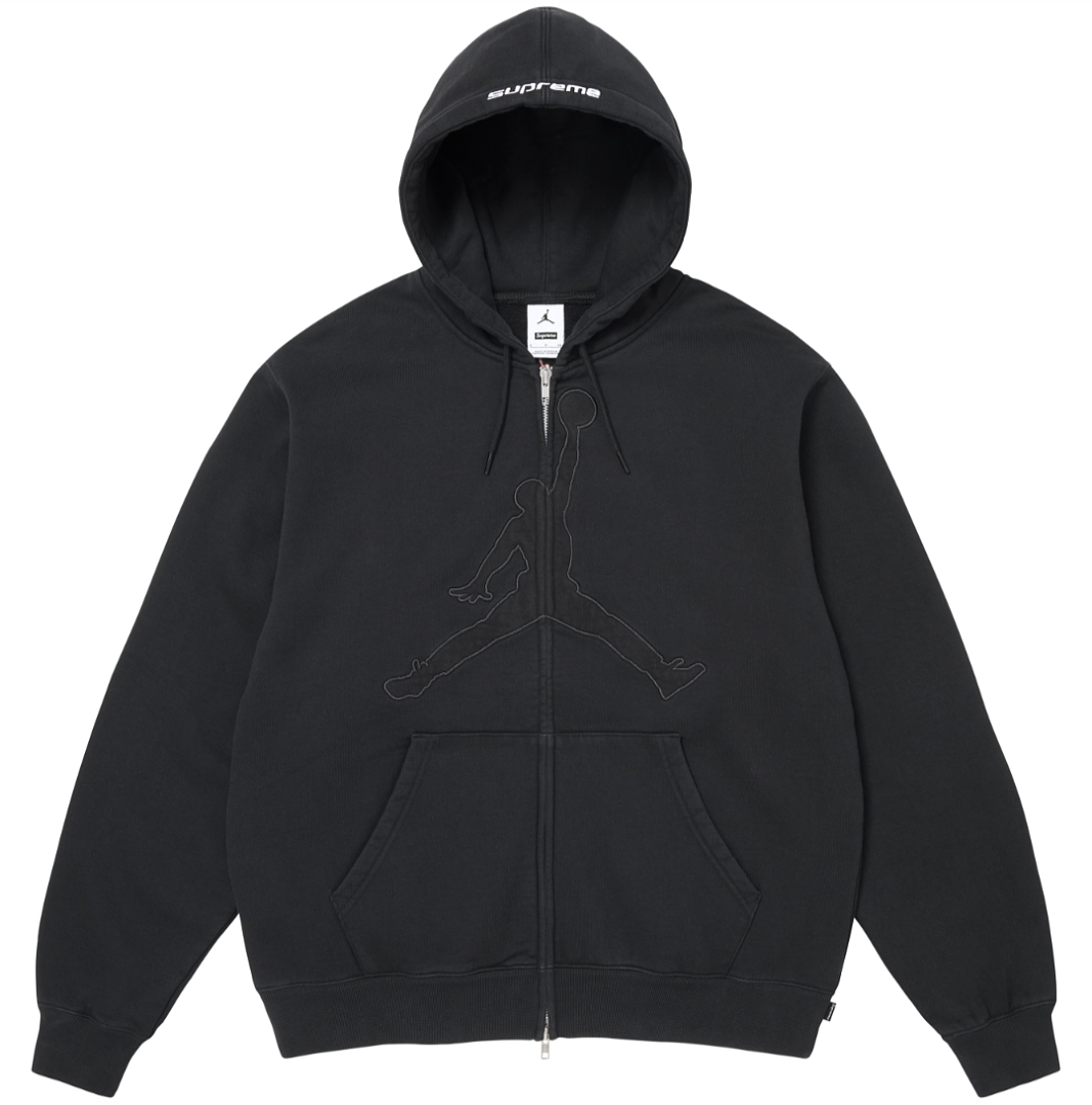 Supreme 368 ZIP UP HOODED SWEATSHIRT Buckle Embroidered Black Light Blue Red S-XL - Image 3