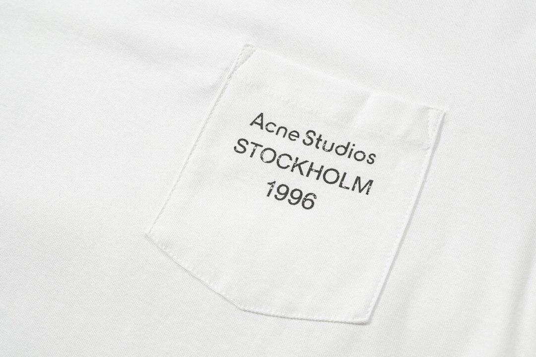 Acne Studios 128 AC LOGO Print Long Sleeve T Black White S-XL 8296# - Image 7