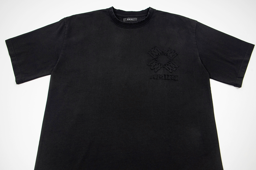 AMIRI 138 Logo Floral Short Sleeve T Water Black Blue S M L XL 9939# - Image 18