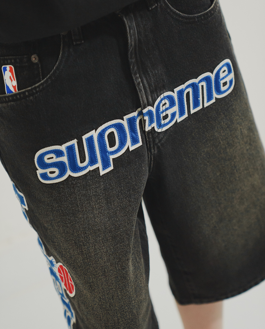 Supreme 358 Mitchell & Ness SS26 Bullets Baggy Denim Short - Image 33