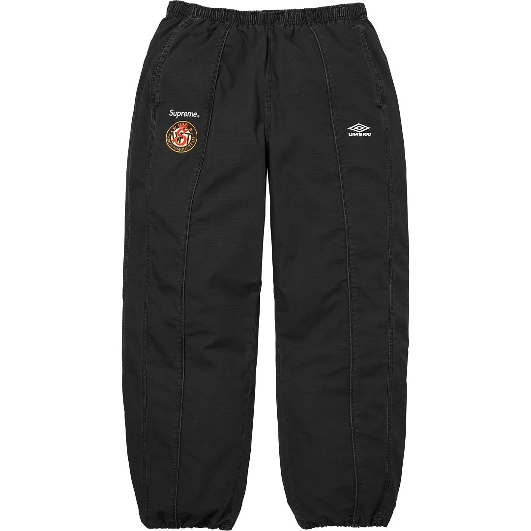 Balenciaga 368 SS26 WEEK1 Cotton Ripstop Track Pant Wide Black Camo Purple Off White S~XL - Image 3