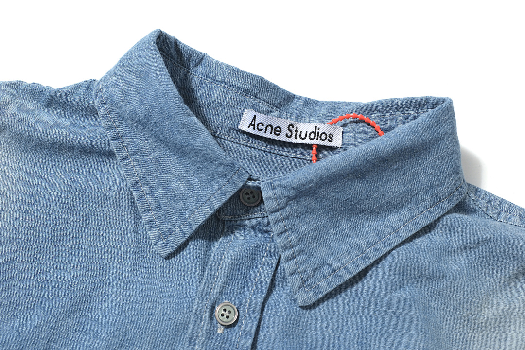 Acne Studios 218 AC LOGO Short Sleeve Water Blue S-XL 3297# - Image 4