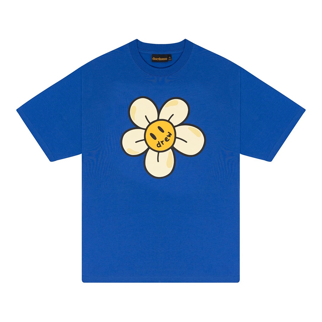 Drew House 98 DREW HOUSE Daisy Ss Tee Floral Print Collar Short Sleeve T Color Blue S M L