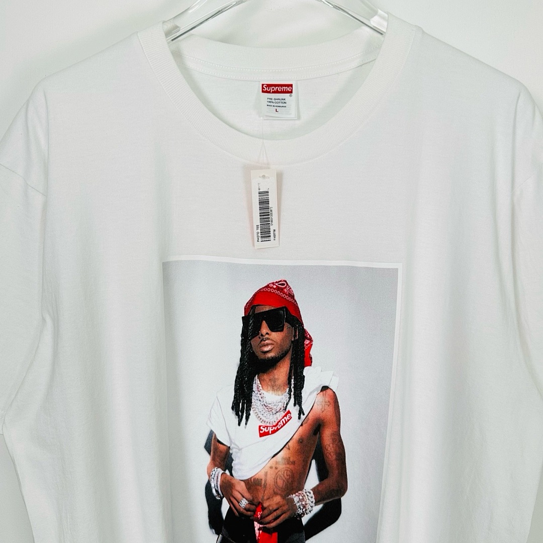 Supreme 138 Khaki T FW25 PLAYBOI CARTI PHOTO TEE Patch Print Short Sleeve Black White S-XL - Image 6