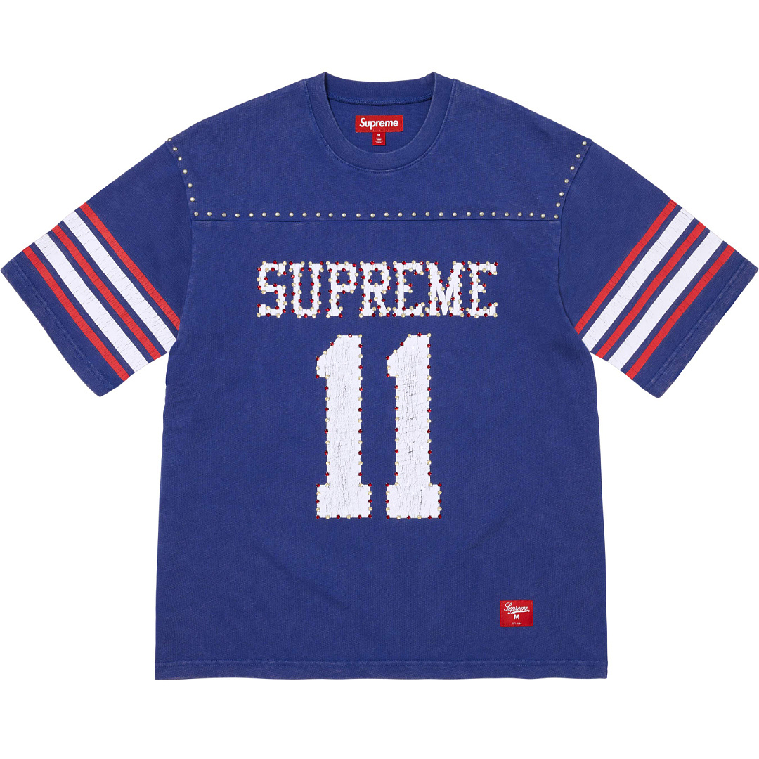 Supreme 238 SS26 STUDDED FOOTBALL TOP 11 No Diamond T Black Blue Apricot - Image 6