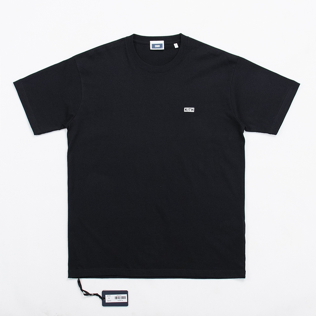Adidas 128 KITH Summer Small LOGO Label Short Sleeve T : Black White Coffee Military Green Off Grey S M L - Image 8