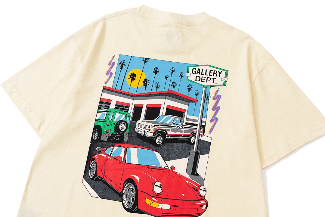 Gallery Dept 98 Gallery Dept Drive Thru Tee High Color Print Short Sleeve T Black S-XL 3606# - Image 7
