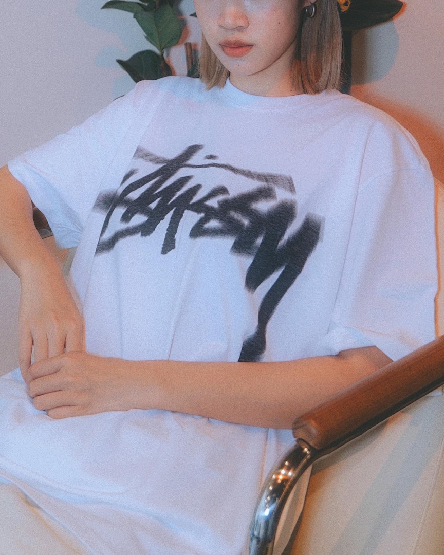 Stussy 98 STU FW23 DIZZY STOCK TEE Halo Shadow Print Short Sleeve T : Black White S M L XL Y1336# - Image 8