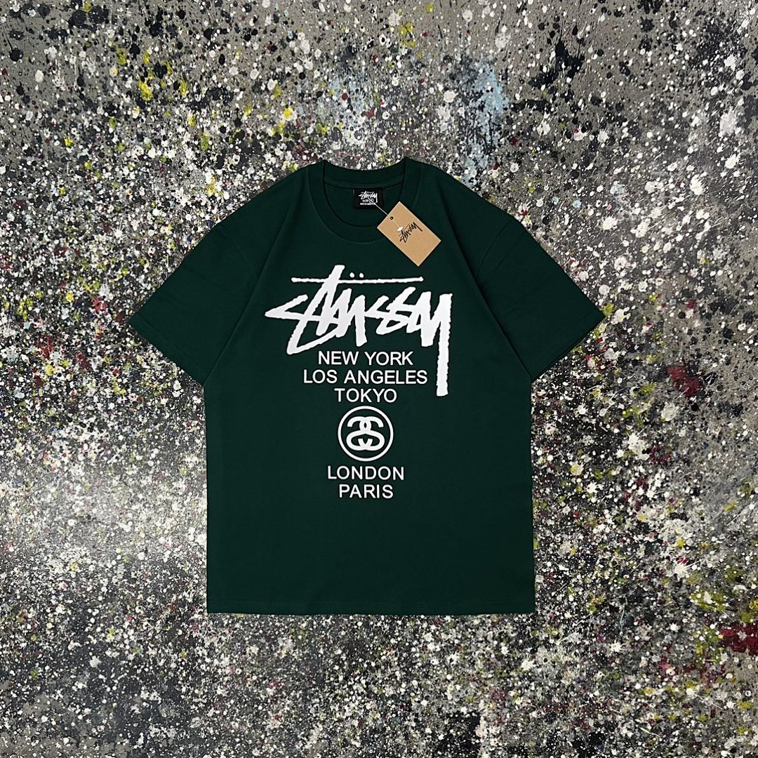 Stussy 108 Stu Light Print Short Sleeve T : Black White Grey Green S Ｍ L XL XXL - Image 3
