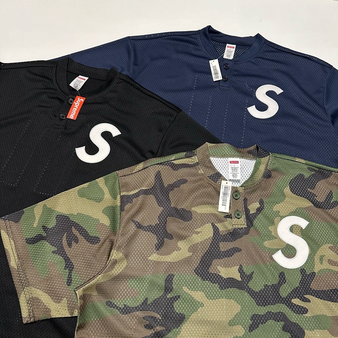 Bape 198 SS25 S LOGO BASEBALL HENLEY TEE Collar T (Black White Blue Pink Green Camo) - Image 25