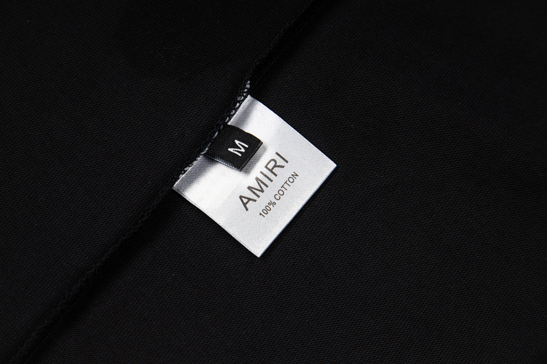AMIRI 118 Wide Version Model Short Sleeve T Logo Print High Wind Black White S M L XL 9903# - Image 14