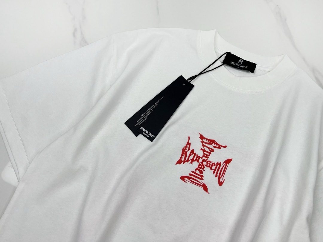 Off-White 118 REPRESENT New High Mens Womens Top Wide Short Sleeve : S M L XL Off (White) - Image 12
