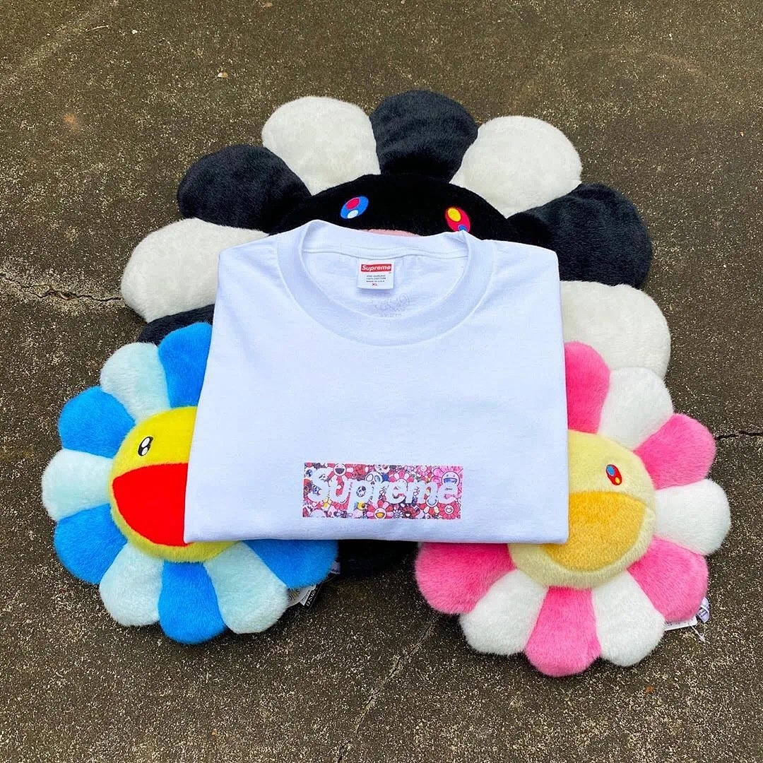 Supreme 118 Sup X Takashi Murakami COVID-19 Relief Box Logo Tee Collab New T Short Sleeve White S M L - Image 16