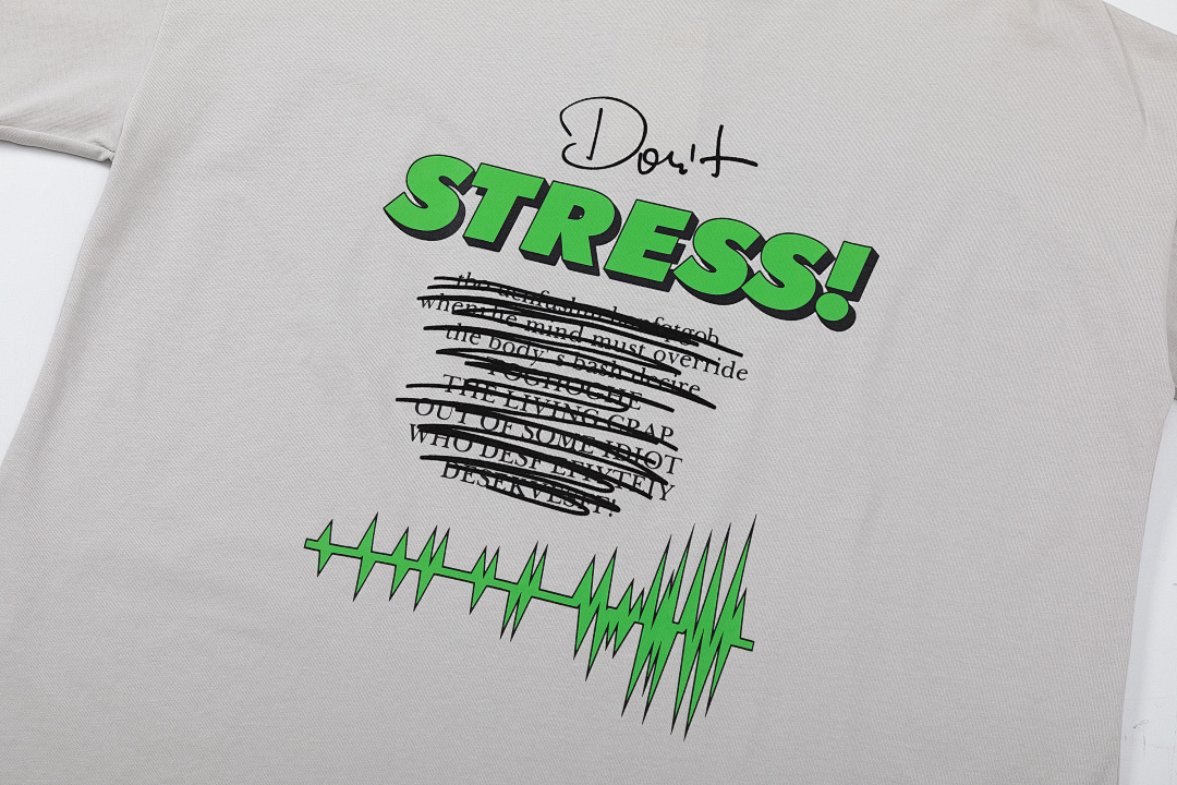 Unbranded 128 New VETEMENTS VTM Stress Print Collar Short Sleeve Water Grey XS-L Diamond 3813# - Image 6