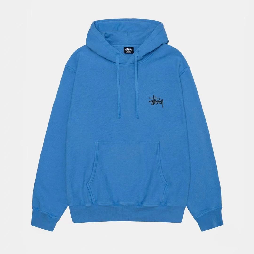 On Running ON SALE118 Stu FW24 BASIC STÜSSY HOODIE Off White Black Light Grey Purple Color Blue Apricot Green S M L - Image 10