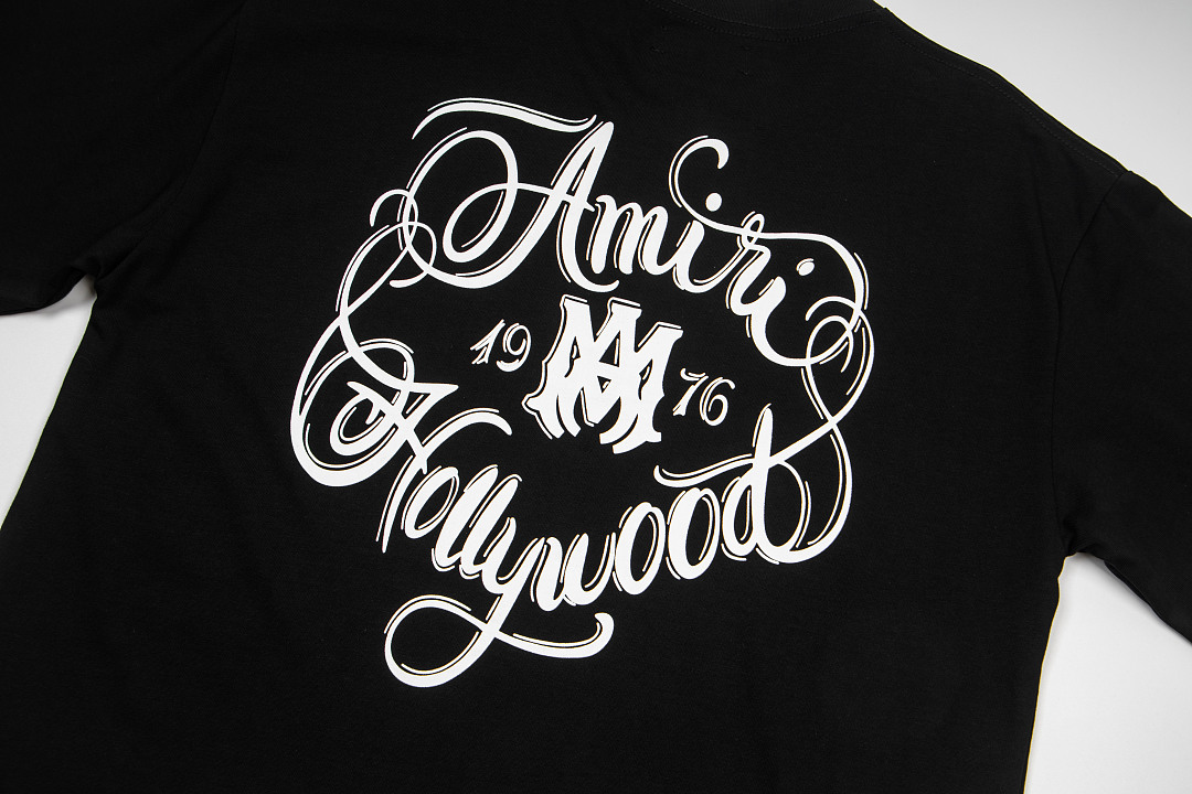 AMIRI 118 Wide Version Model Short Sleeve T Black White S M L XL 9948# - Image 7