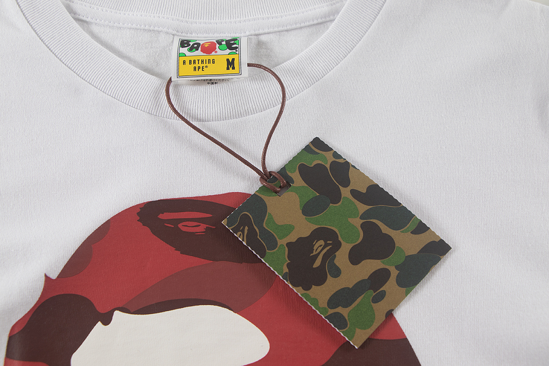 Bape 148 TOP Print Collar Short Sleeve T Black White S-XL - Image 15