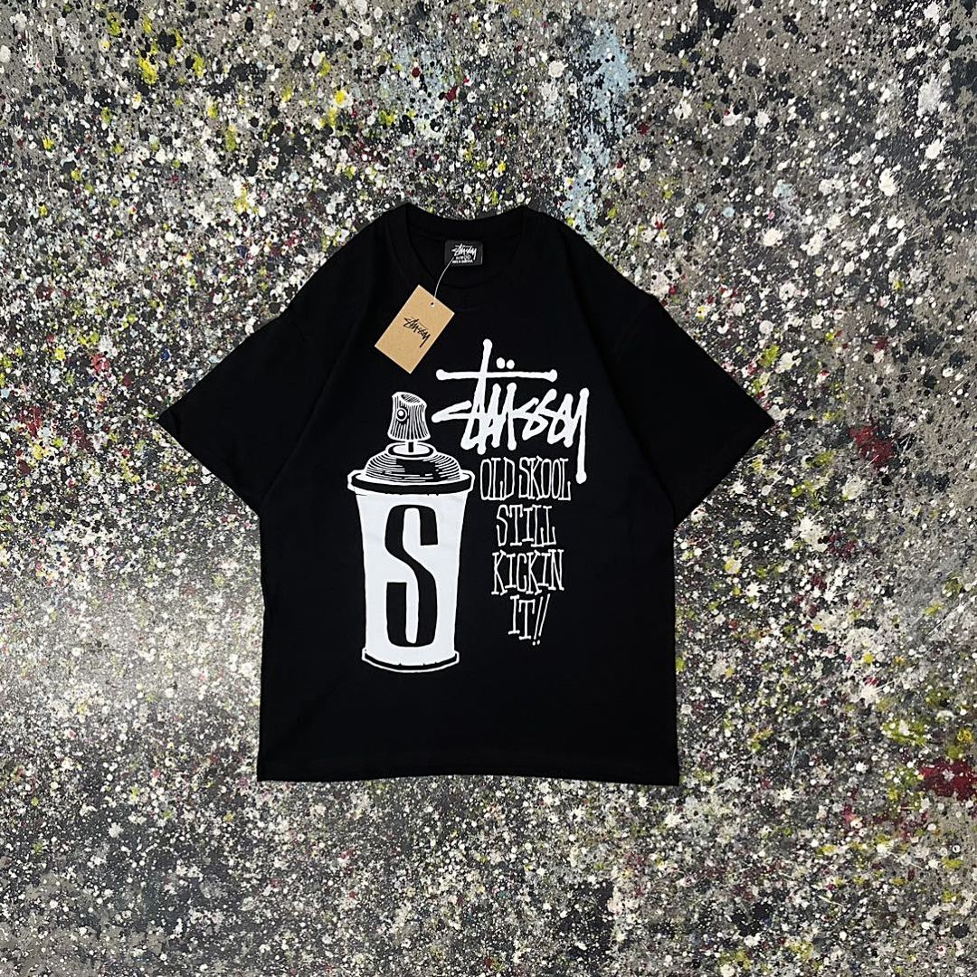 Stussy 108 Stu Big S Print Short Sleeve T : White Black M L XL XXL