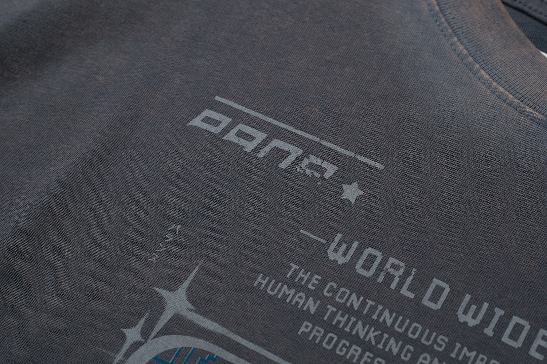 Unbranded 128 PANQ WORLD WIDE WEB Washed Print Short Sleeve T Grey Black S-L 8002# - Image 26