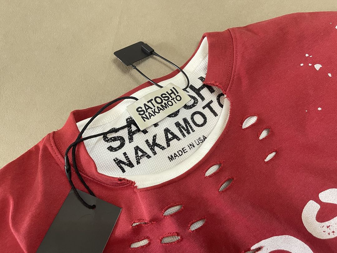 Unbranded 128 SATOSHI NAKAMOTO Luke Destroyed Ink Sleeve T : Washed Black Blue Red S M L - Image 28