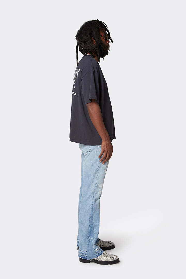 Gallery Dept 98 Gallery Dept. Classic Souvenir Tee LOGO Print Collar Short Sleeve T Black Grey White Cream Apricot Sky Blue Fruit Green Dark S M L - Image 51