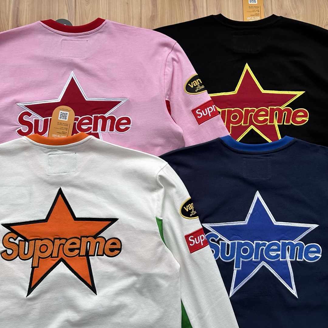 Supreme 328 Collab SS26 L/S Top Patchwork Embroidered Logg Long Sleeve T Mens Womens : Black Beige Pink S M L - Image 35