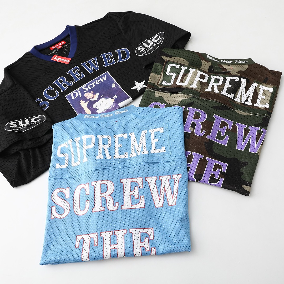 Bape 258 DJ Screw Collab SS26 Football JerseyV Collar Print : Black Camo Sky Blue S M L - Image 22