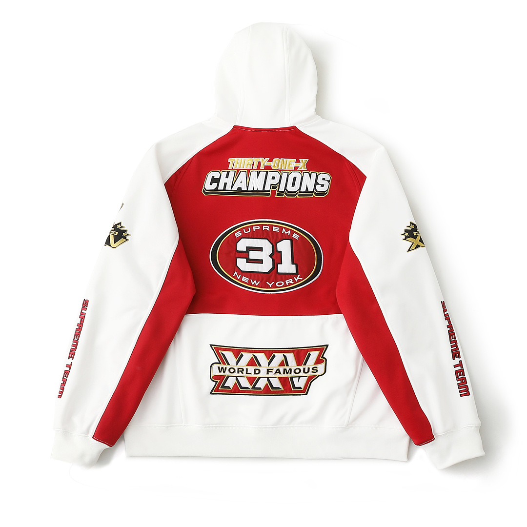 Supreme 458 WEEK16 Football Zip Up Hooded Sweatshirt Floral Embroidered Logo Mens Womens : Black White Red Sky Blue S M L - Image 20