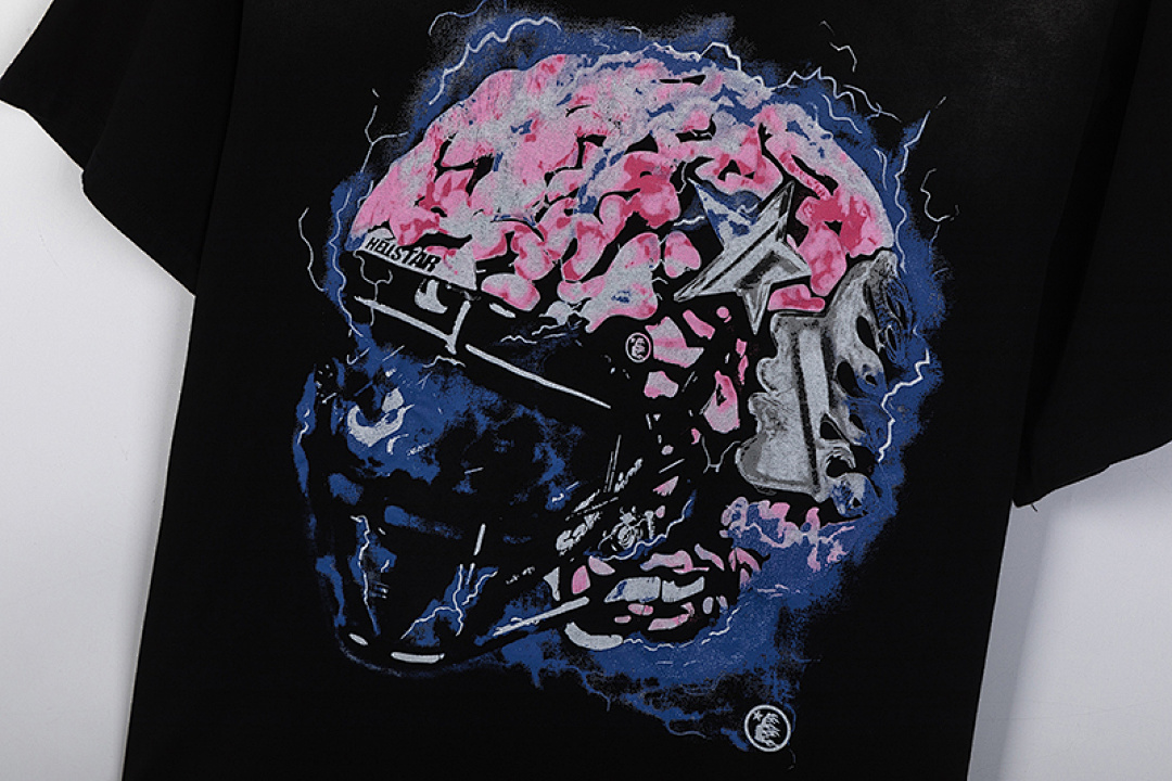Hellstar 138 Hellstar SBrain Helmet Short Sleeve Washed T Water Black S-M-L-XL - Image 7