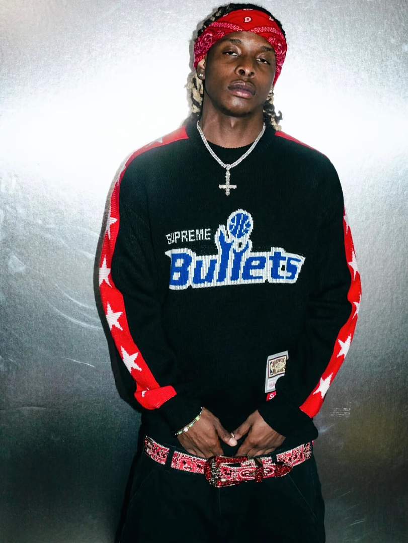 Supreme 328 SS26 Mitchell & Ness Sweater Bullets Fleece Black S-XL - Image 18
