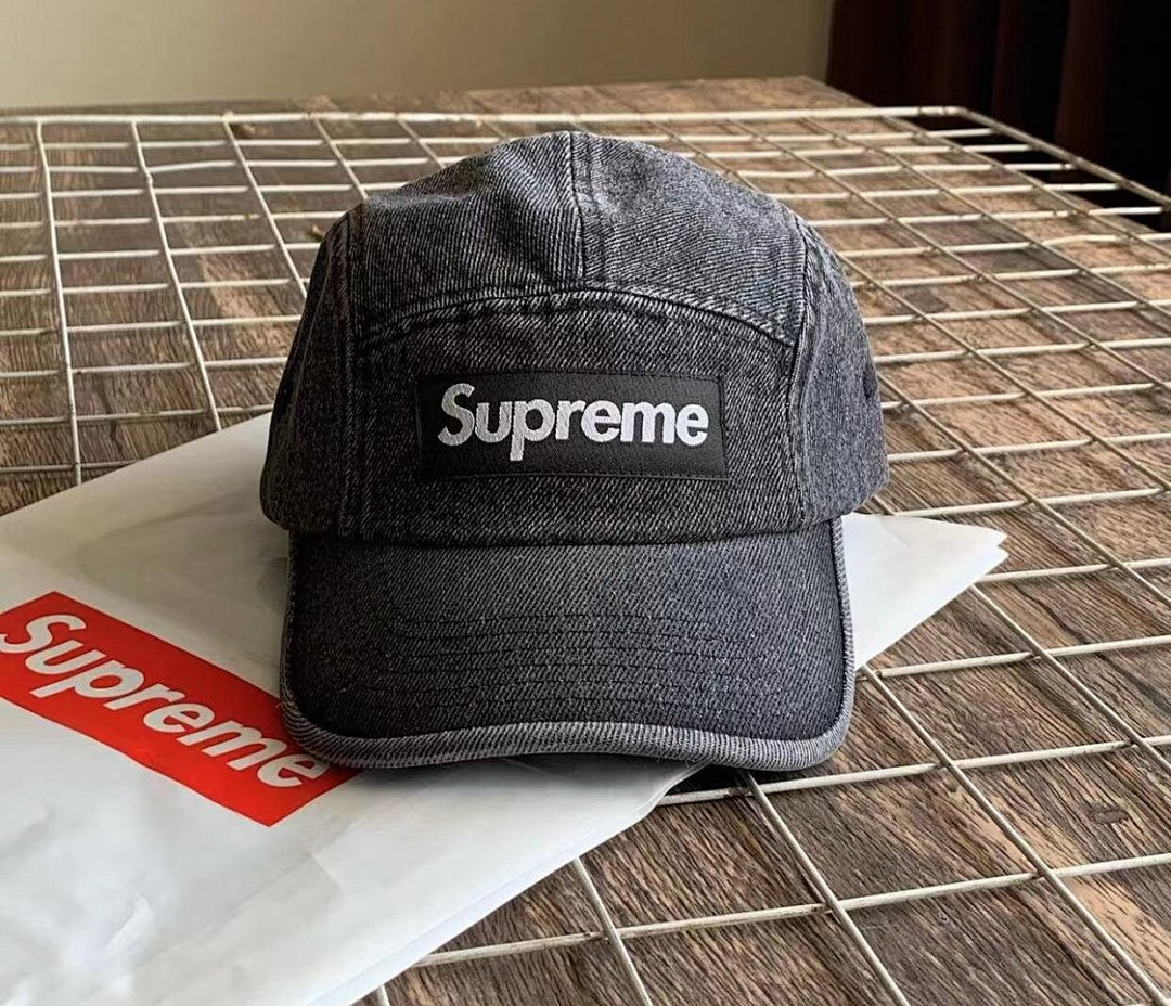 Supreme 118 SS23 SUP DENIM CAMP CAP Single Water (Blue Black) - Image 4