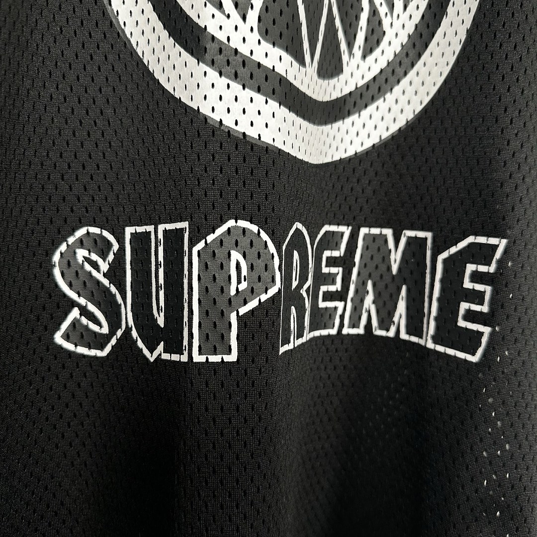Supreme 218 SPITFIRE FOOTBALL JERSEY Fire Flame V Collar Short Sleeve Olive Black Red S - Image 11