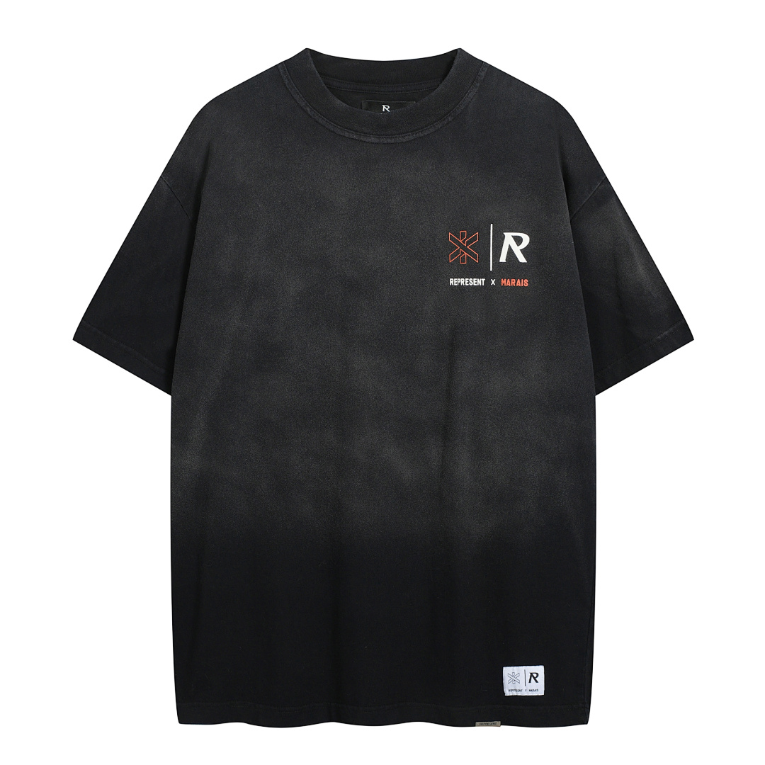 Represent 118 REPRESENT X MARAIS Collab Logo Short Sleeve T Black S-XL R3120# - Image 3