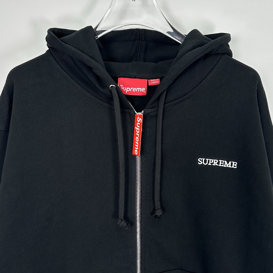 Supreme 378 FW25 IDGAF ZIP UP HOODED Embroidered (Black Grey) - Image 5