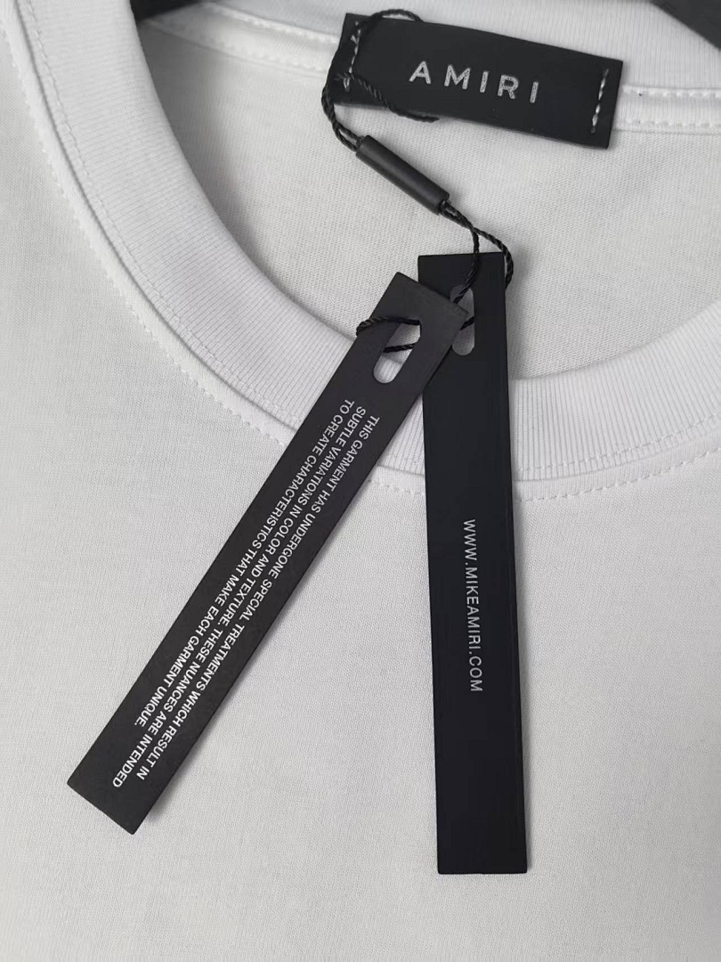 AMIRI 118 Wide Version Model Short Sleeve T Logo Print High Wind Black White S M L XL 9916# - Image 27