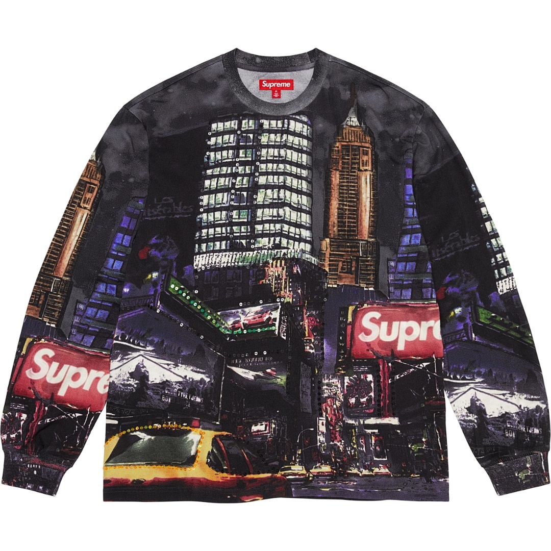 Supreme 298 SS25 SKYLINE SEQUIN L/S TOP Sky Stitching Long Sleeve Black Blue S-XL - Image 27