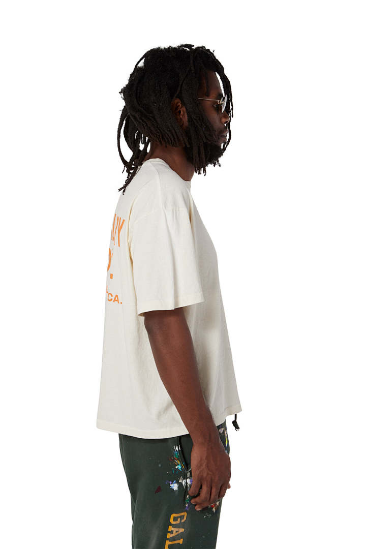 Gallery Dept 98 Gallery Dept. Classic Souvenir Tee LOGO Print Collar Short Sleeve T Black Grey White Cream Apricot Sky Blue Fruit Green Dark S M L - Image 24