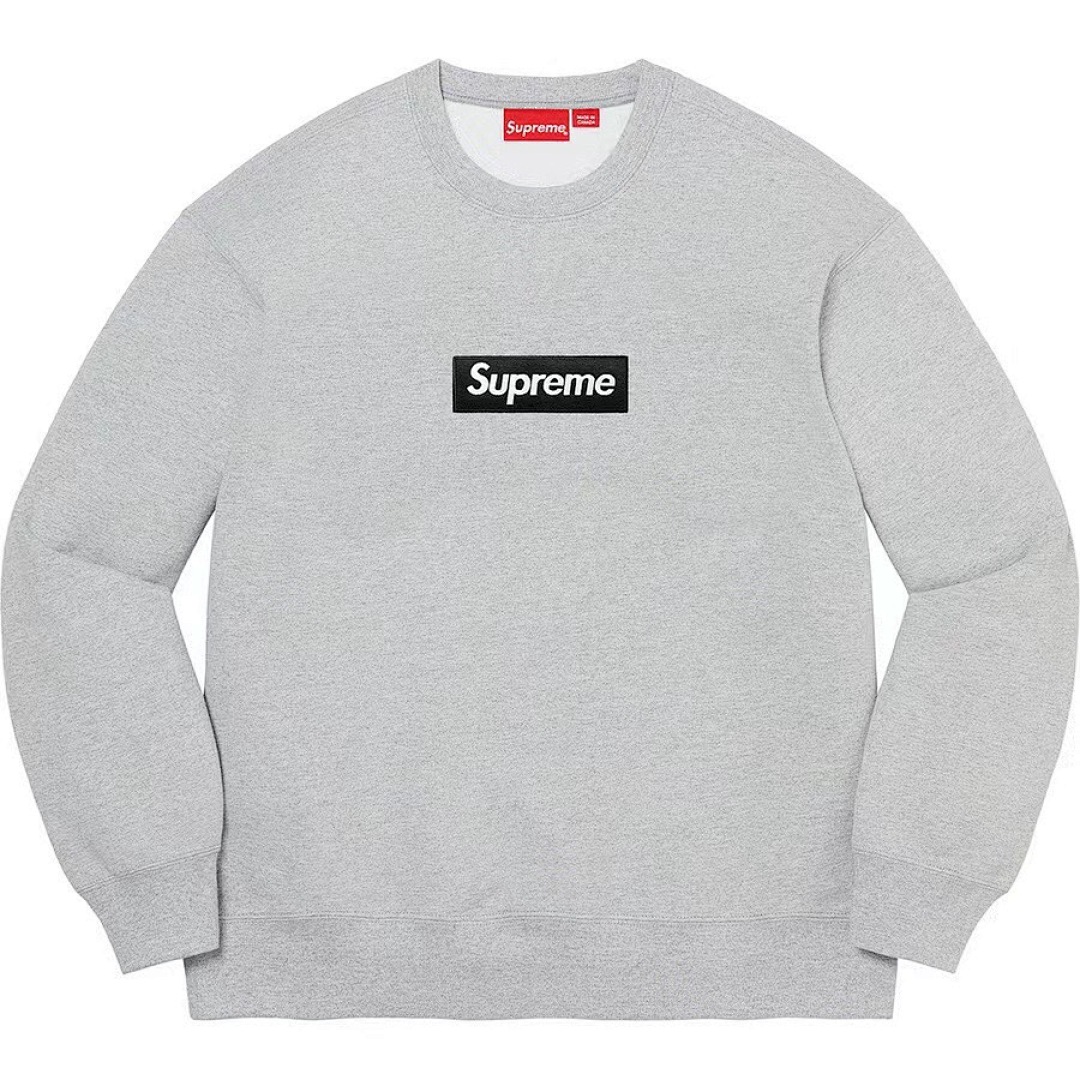 Supreme 178 Sup 22FW Box Logo Crewneck Embroidered BOGO Velvet Collar Black Light Grey Blue Yellow Ink Green Brown Wine Red S M L XL - Image 3