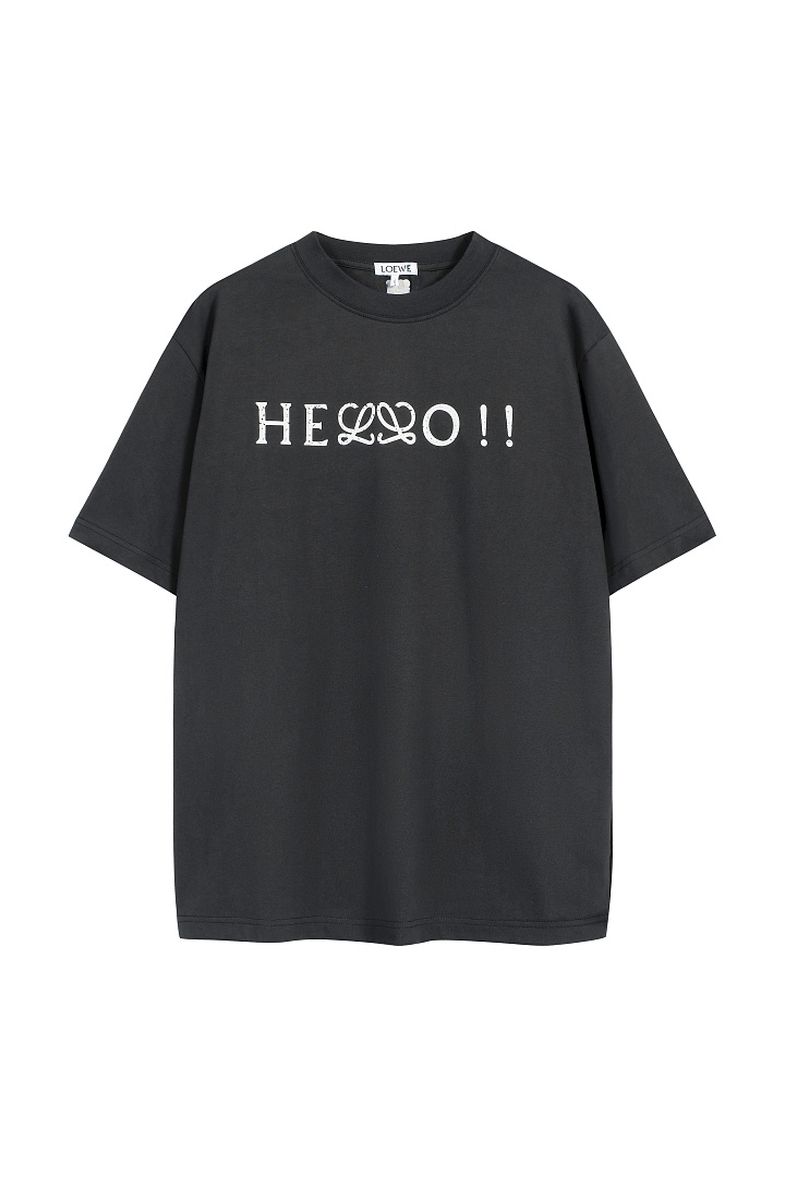 Unbranded 118 L0EW Wind HELLO! Print Short Sleeve T Black S-XL E0001#