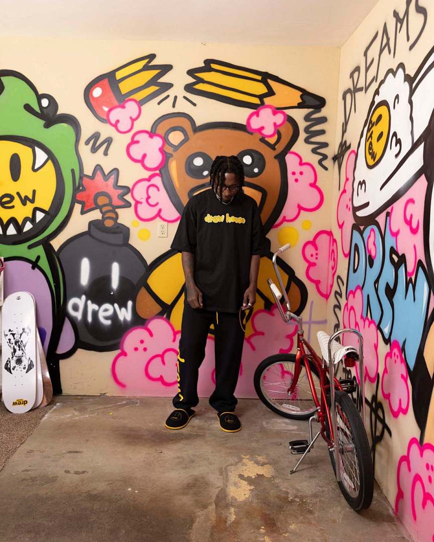 Drew House 98 DREW HOUSE SS TEE VIOLET LOGO Print Short Sleeve T Purple Yellow Black S M L - Image 7