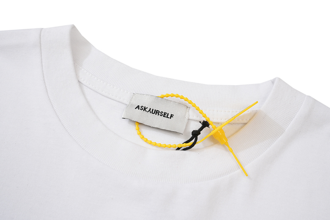 Unbranded 108 ASK ASKYURSELF PAISLEY BANNED Tee LOGO Print Short Sleeve T Big White S-XL 4083# - Image 4