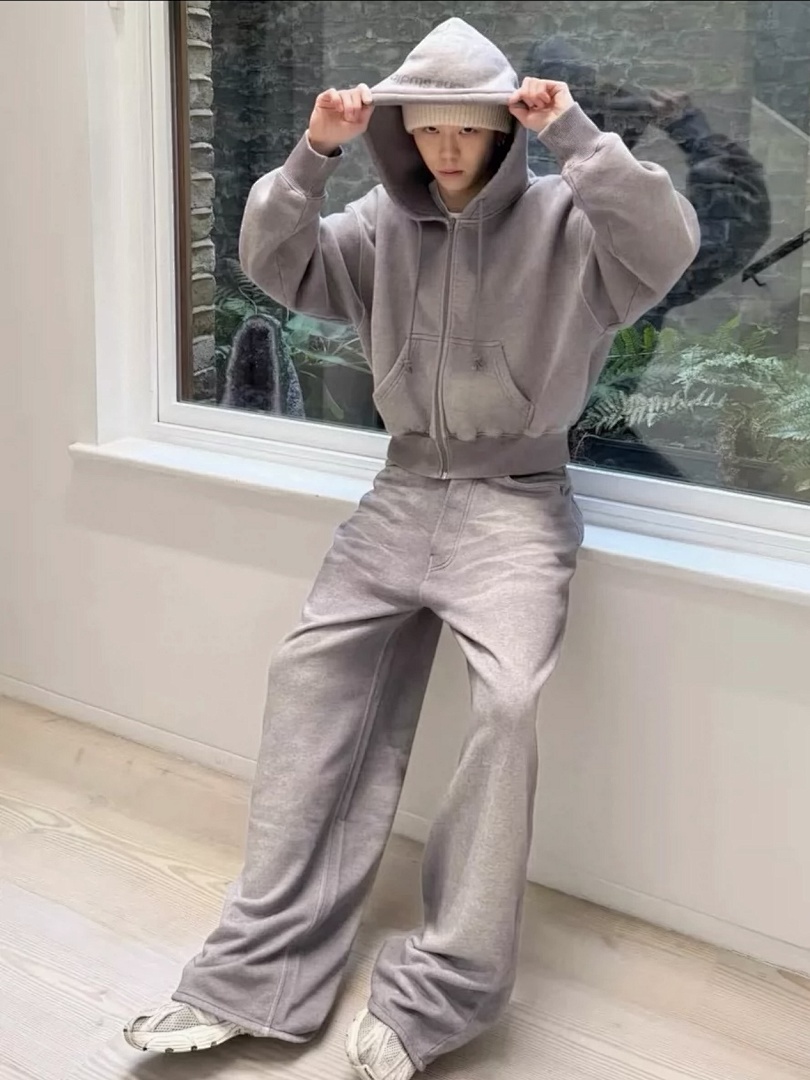 Acne Studios 258 AC Fleece Long Floral Grey S-XL 7612# - Image 4