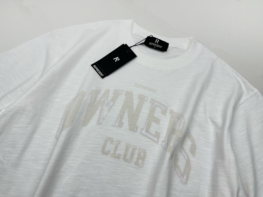 Off-White 128 REPRESENT New High Mens Womens Top Wide Short Sleeve T : S M L XL Washed Blue Off (White) - Image 20