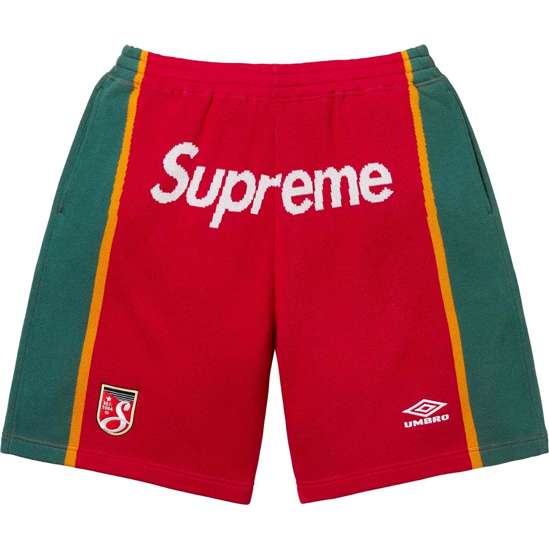 Supreme 288 UMBRO Collab SS25 KNIT SHORTS30 Patchwork Short Quad Black Red Purple Light Blue S-XL - Image 9