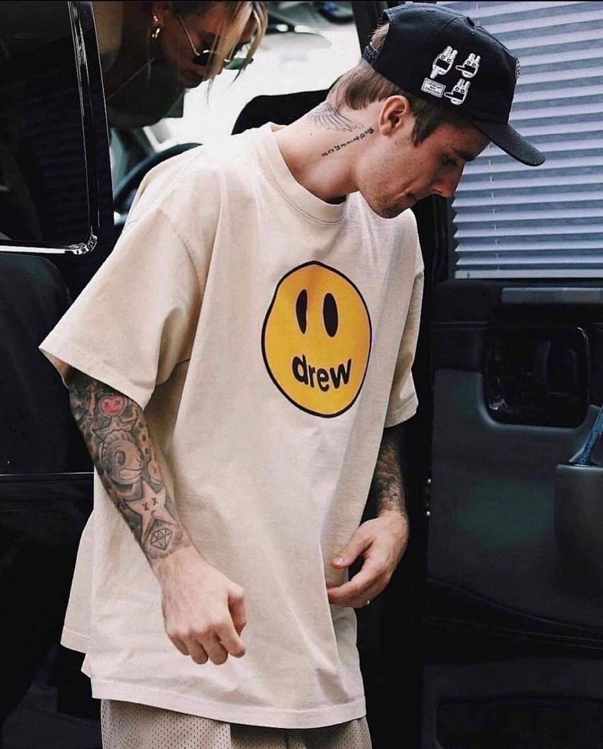 Drew House 108 DREW HOUSE 22FW Mascot Tee LOGO Print Short Sleeve T Cream White Black Red Color Blue Pink Purple S M L - Image 37