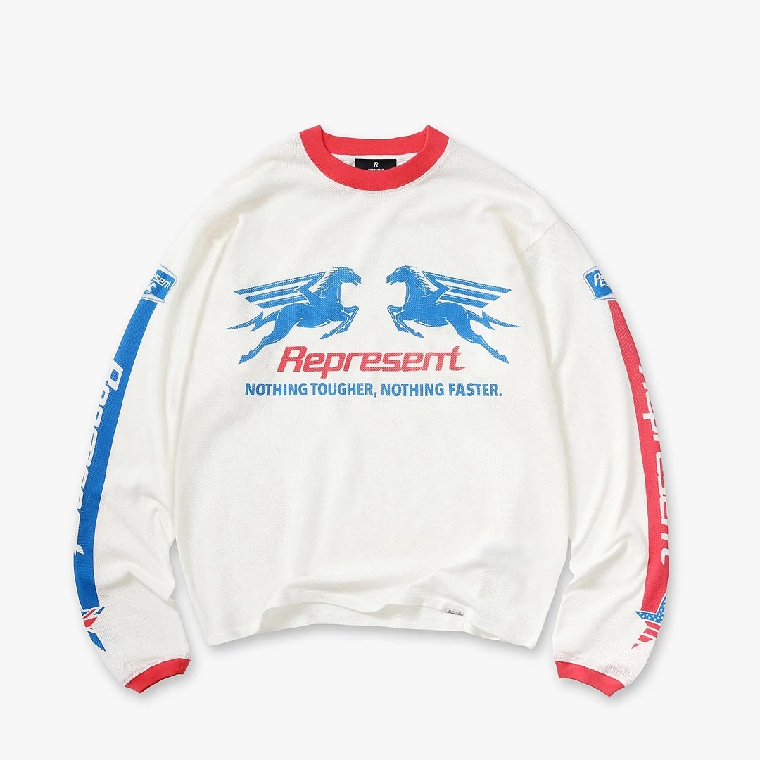 Represent 138 REP Long Sleeve : Black White S M L - Image 10