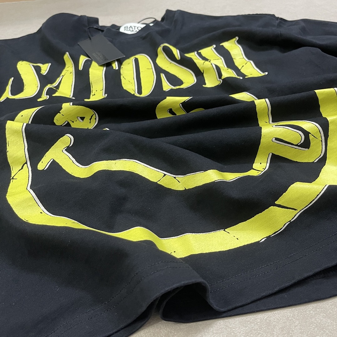 Unbranded 138 Satoshi Nakamoto Yellow Print T Washed Black S M L (Smiley Face) - Image 9