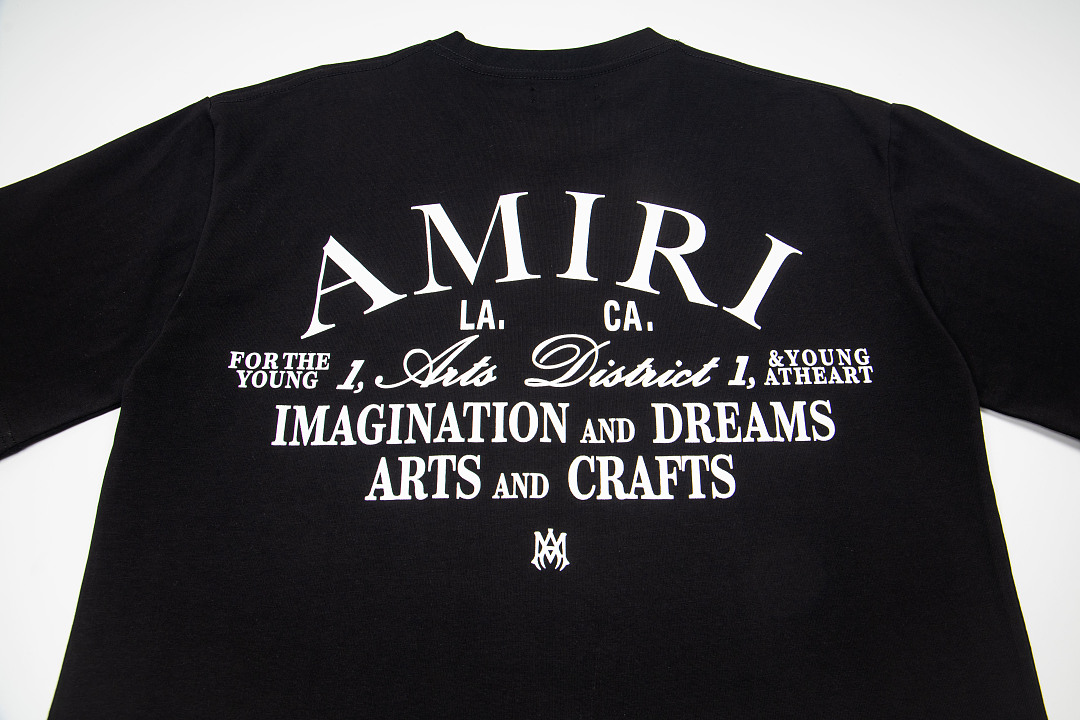AMIRI 118 Logo 26Ss Print Short Sleeve T Black White S M L XL 9946# - Image 6