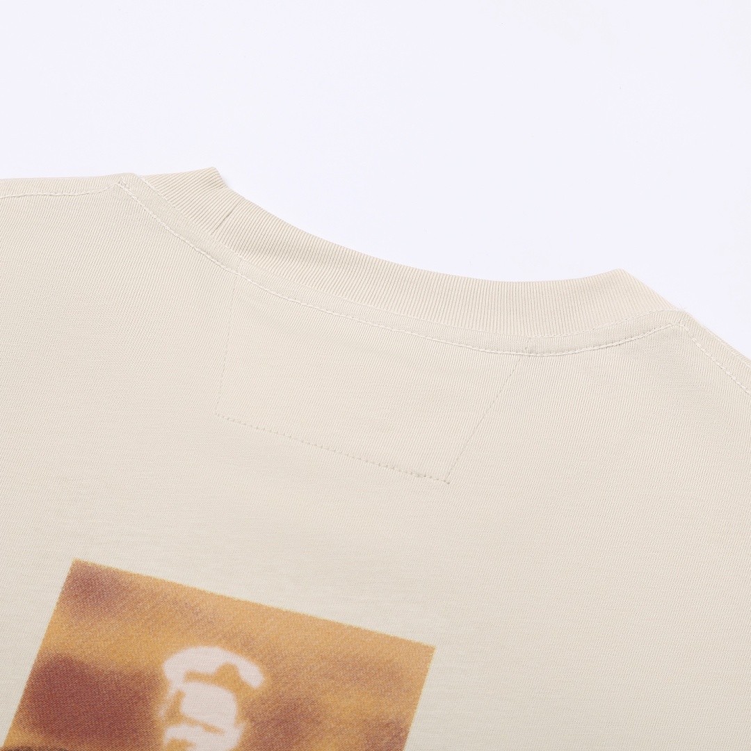 Unbranded 168 Print Short Sleeve T : M L XL XXL White Apricot (Black) - Image 34