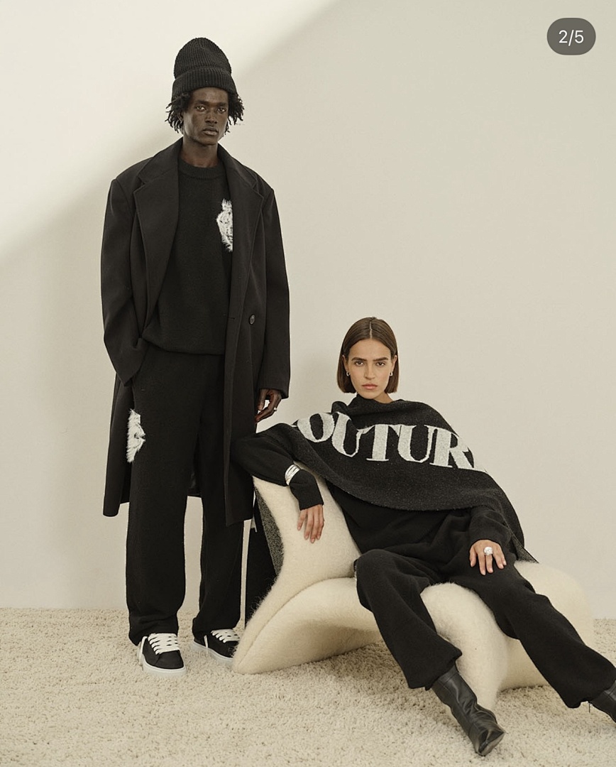 Christian Louboutin 198 THECOUTURECLUB Floral Logo Collar Fleece Light Grey Black S-XL T8901# - Image 38